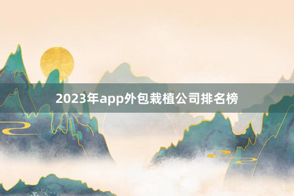 2023年app外包栽植公司排名榜